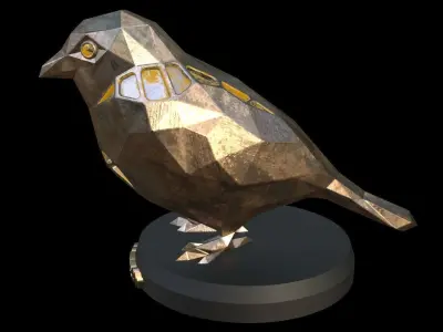 Steampunk Sparrow Low-poly 3D model