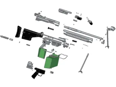 HK21E machine gun 3D model