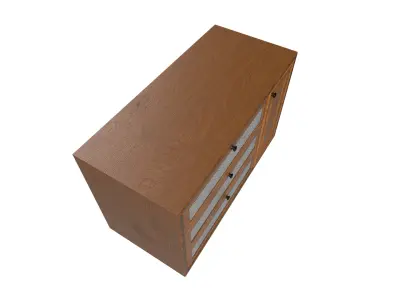 Vintage Drawer Low-poly 3D model