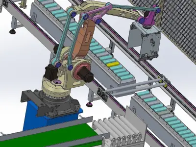 Mechanical hand material production line  3D model