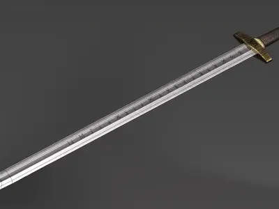 PBR Viking sword Low-poly 3D model
