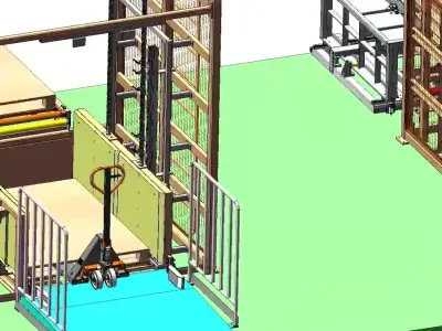 2Ton Vertical Freight Platform  Pallet Cargo Lift Elevator 3D model