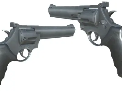 06-Taurus Raging Bull-gun model 3d game ready model Low-poly 3D model