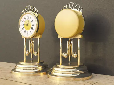 Vintage Golden Alarm Clock - 3D Model  3D model