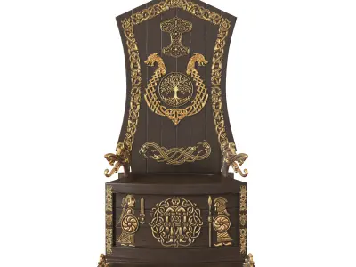 Viking throne 3D model
