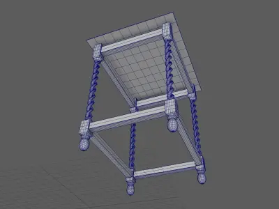 Wooden Table 3D model 7