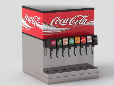 8 Flavor Counter Electric Soda Fountain System 3D model