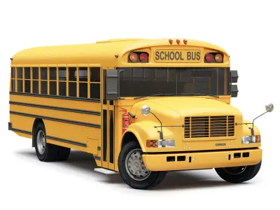  School Bus Blue Bird  3D model