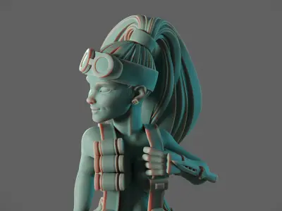 Military Grenade Girl  3D print model