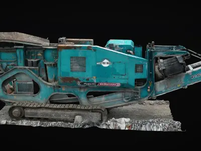 construction-site debris crusher photogrammetry Low-poly 3D model
