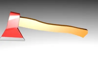 High-Poly Axe with ribbon Free 3D model