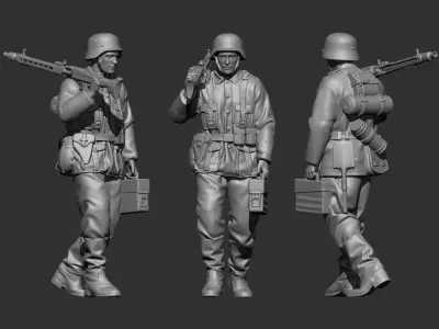German Soldier2  WW2 3D print model