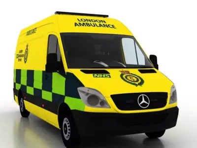 Mercedes Benz Sprinter L2H2 2009 England Ambulance UK 3D model