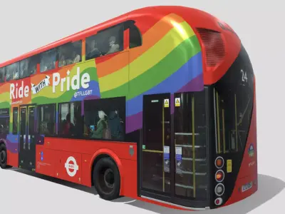 Wrightbus Routemaster Ride With Pride  livery Low-poly 3D model