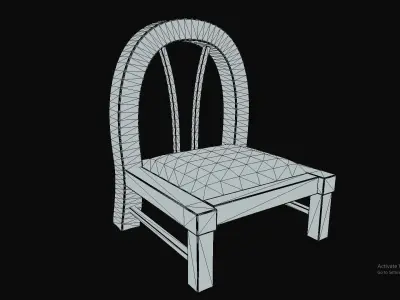 Cute lookin Wooden Chair Low-poly 3D model