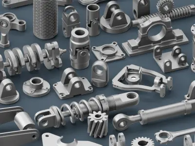 Hard Surface Mechanical Kitbash  Quad Topology  Bundle 3D Model Pack