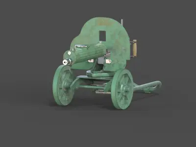 Soviet Maxim machine gun model 3D model