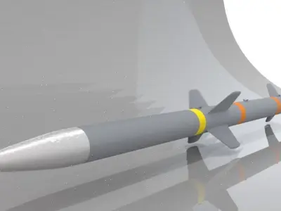 AIM 120C AMRAAM AIR TO AIR MISSILE  - HIGH POLY Low-poly 3D model