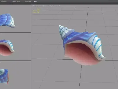 Cartoon  conch shell Low-poly 3D model