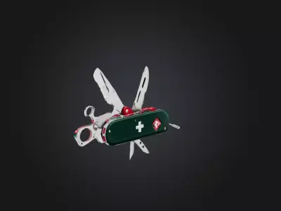 Swiss army knife Low-poly 3D model