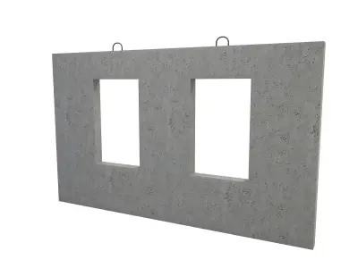 Concrete Wall with Windows 3D model