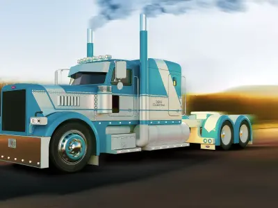 Peterbilt - 389 - EXHD - Blue 3D model