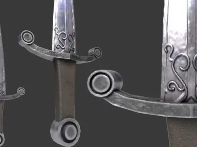 Medieval Dagger Low-poly 3D model