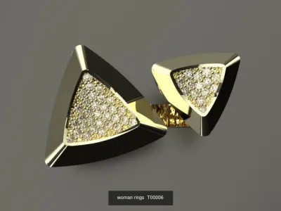 woman diamond  4 part set T00006 3D Model Pack