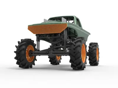 Mud truck 2 Scale 1 to 25 3D print model