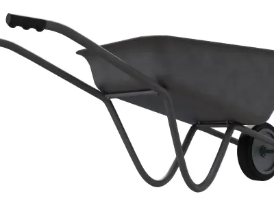  Wheel Barrow Low-poly 3D model