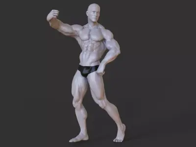 Bodybuilder Pose 3D print model shop