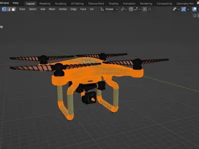 Drone Free Free low-poly 3D model
