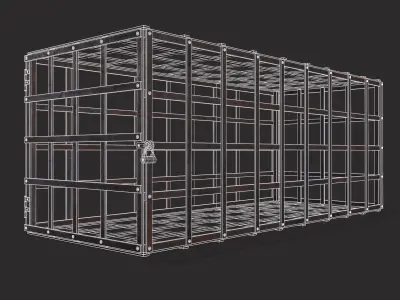 Metal Cage Low-poly 3D model