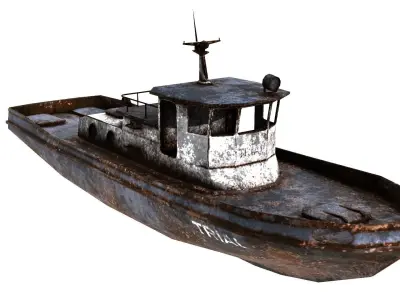 old boat Low-poly 3D model