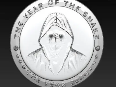 Snake Futuristic Coin 3D model