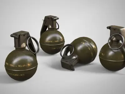 M67 Hand Grenade AAA Game Ready Low-poly 3D model