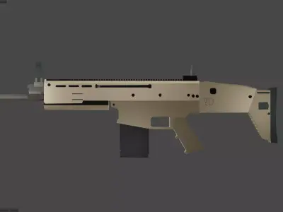 FN SCAR 175 GUN Low-poly 3D model