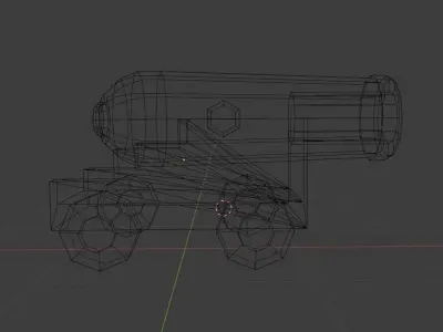 Pirate cannon for UE4 Free low-poly 3D model