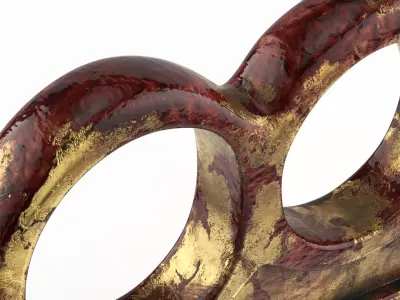 Vintage Heavy Brass Knuckles with Blood Traces 3D model