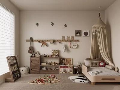 Bedroom interior scenes 3D model 3