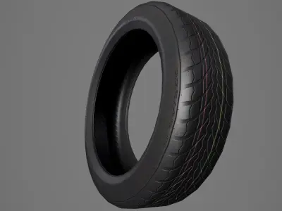 Car Wheel Low-poly 3D model