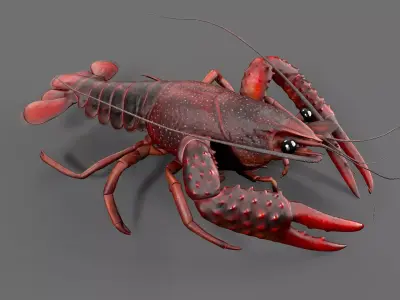 Lobster Rigged for 3Dmax Low-poly 3D model