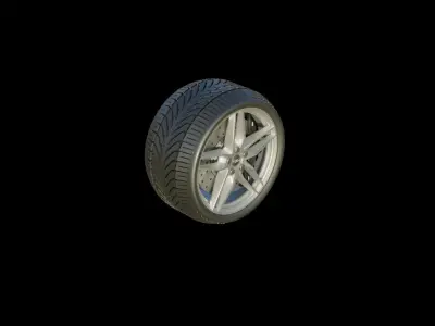 Audi R8 V10 Plus Wheel rigged Free 3D model