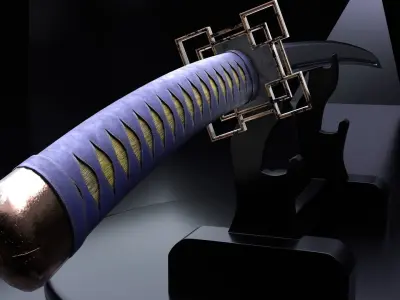 Low poly Katana Low-poly 3D model purchase