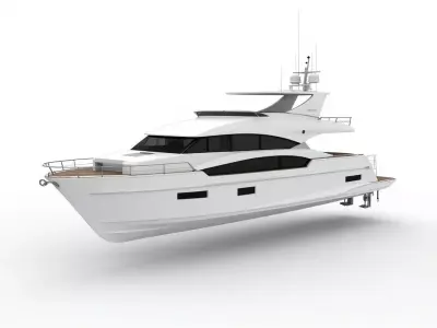 Luxury Motor Yacht 3D Model Low-poly 3D model