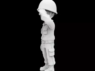 Soldier Cartoon Character 3D Print Model 3D print model