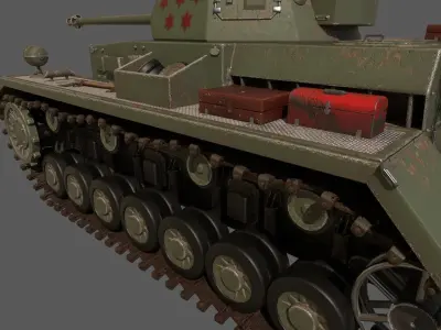 Bolder tank Low-poly 3D model
