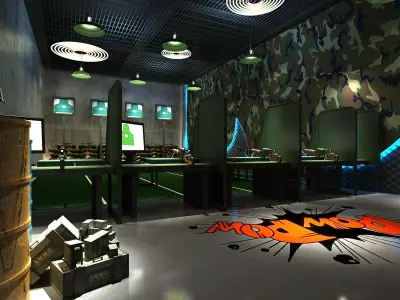 Shooting range Low-poly 3D model 4