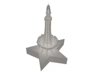 Optimized 3D Model of Minar-e-Pakistan - Game-Ready Asset Low-poly 3D model