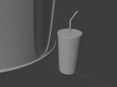 Trashcan Bin and Takeout Fast Food Trash Paper Cup Free low-poly 3D model